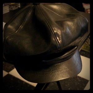 Nine West Leather Newsboy Hat